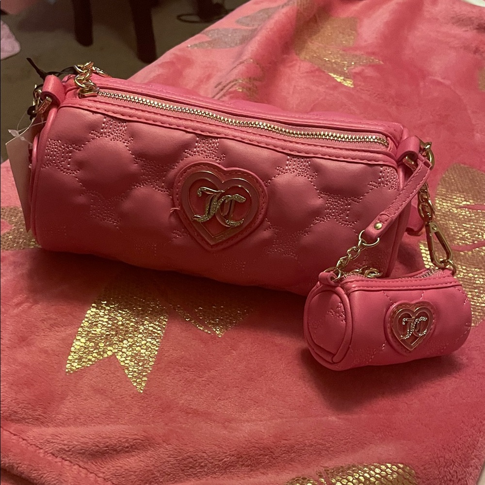 Juicy Couture Exclusive - Pink Quilted Heart-Embellished Bag